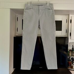 Women’s Old Navy Blue & White Railroad Stripe Pixie Pants- Size 4